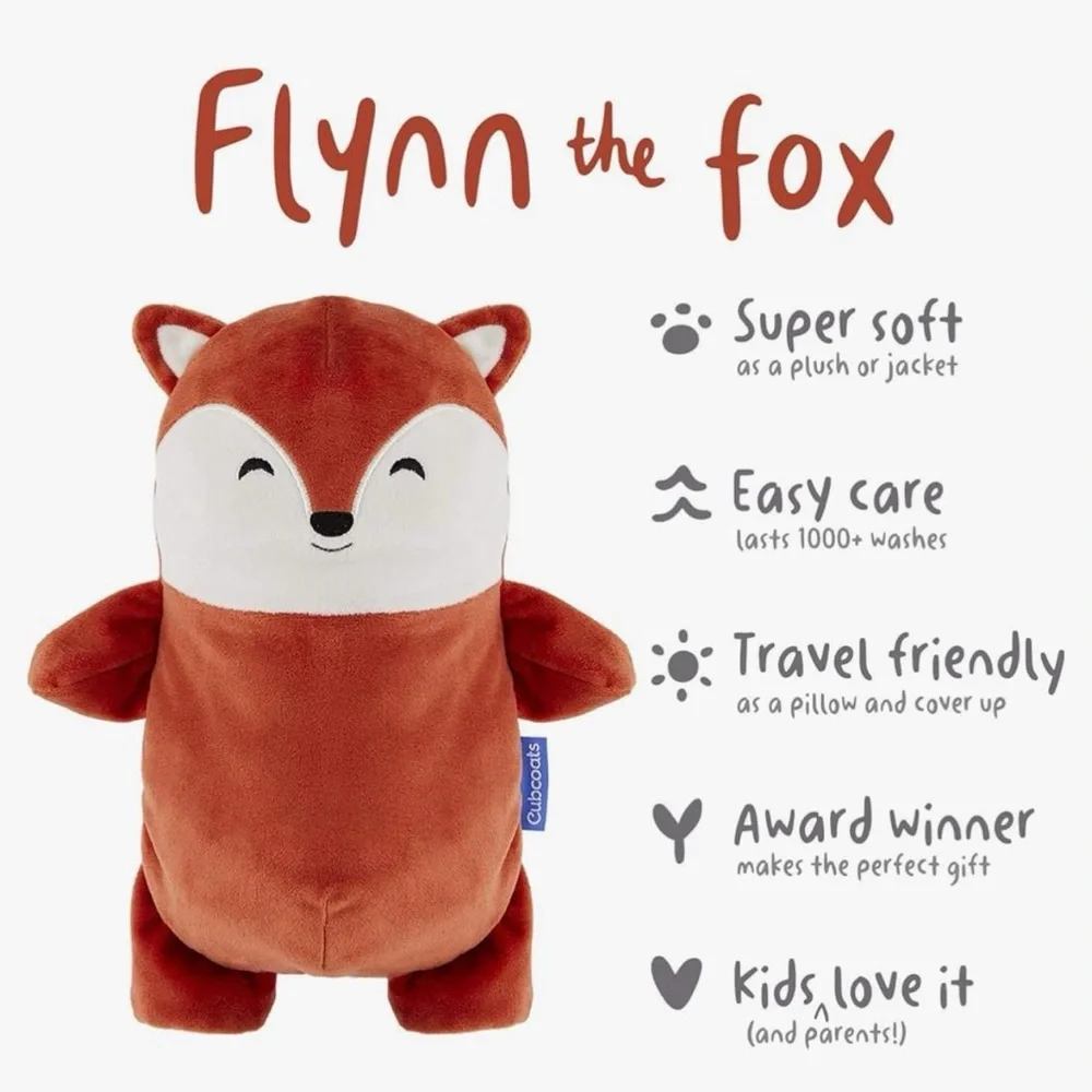Flynn the Fox Cubcoat zip-up hoodie with ears and plushie Size 2 years